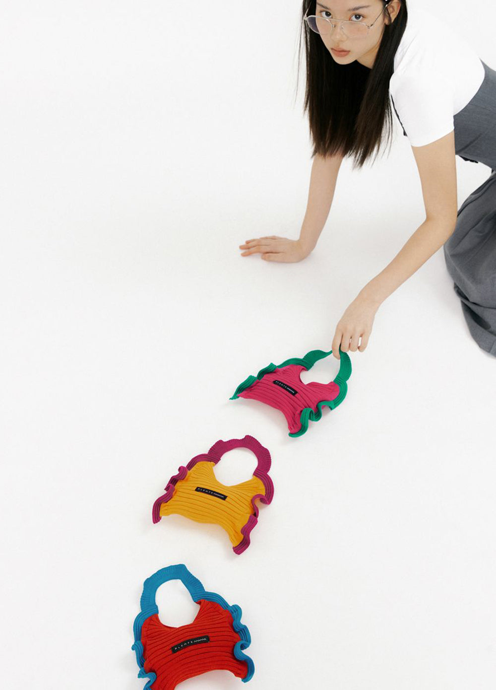 PLEATSMAMA Ruffle Mini Tote Bag