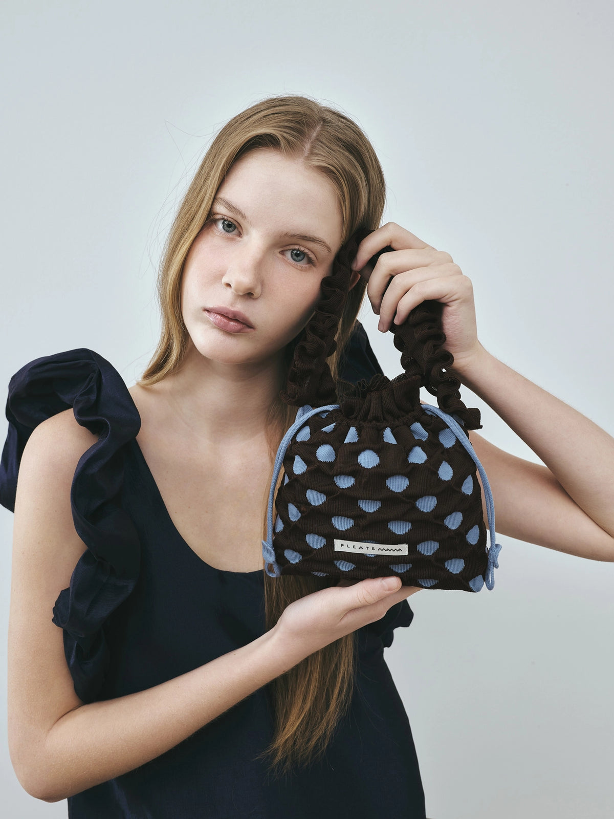PLEATSMAMA Polka-Dot Mini Bag