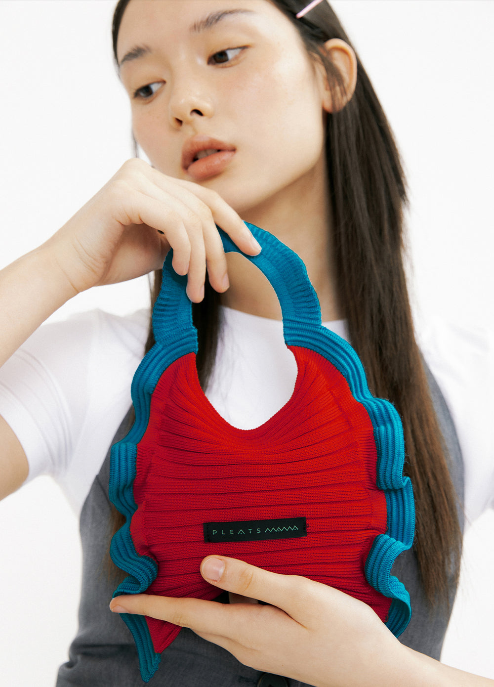 PLEATSMAMA Ruffle Mini Tote Bag