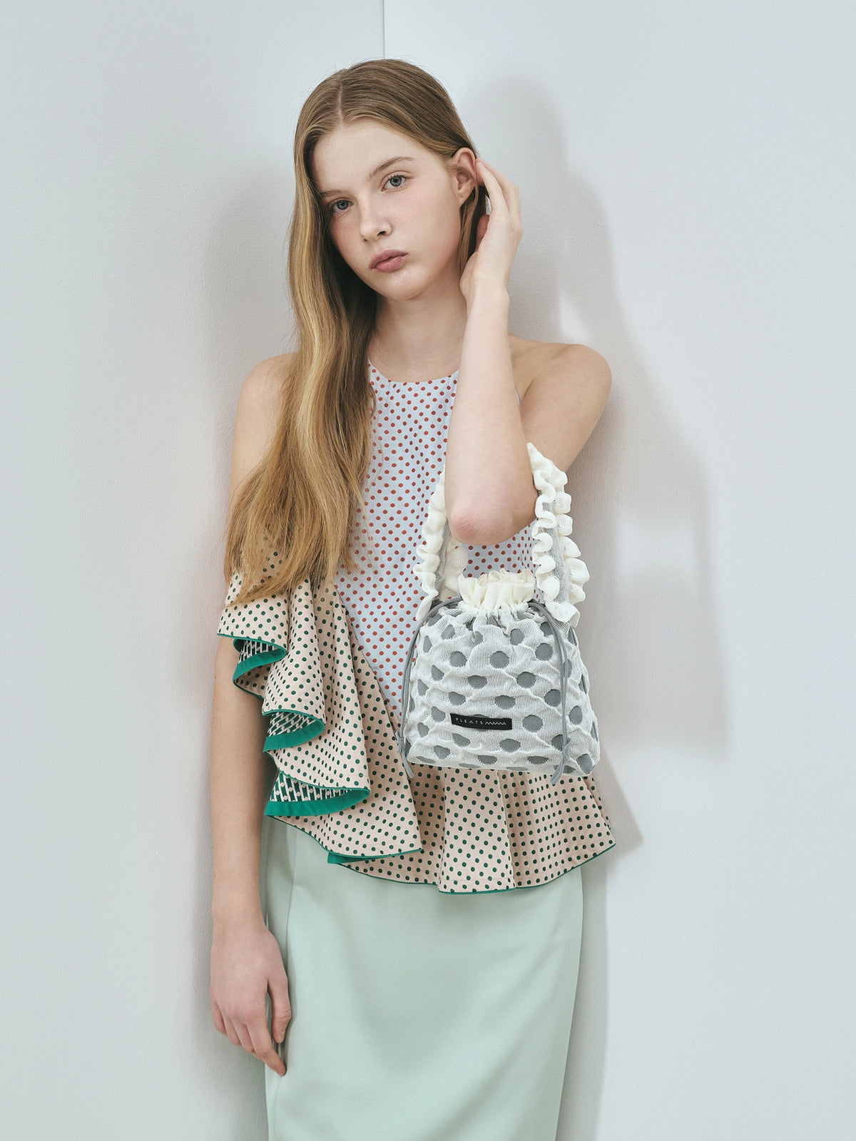 PLEATSMAMA Polka-Dot Mini Bag